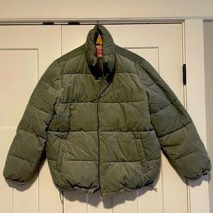 Levi Strauss corduroy puffy jacket with cinching drawstring waist